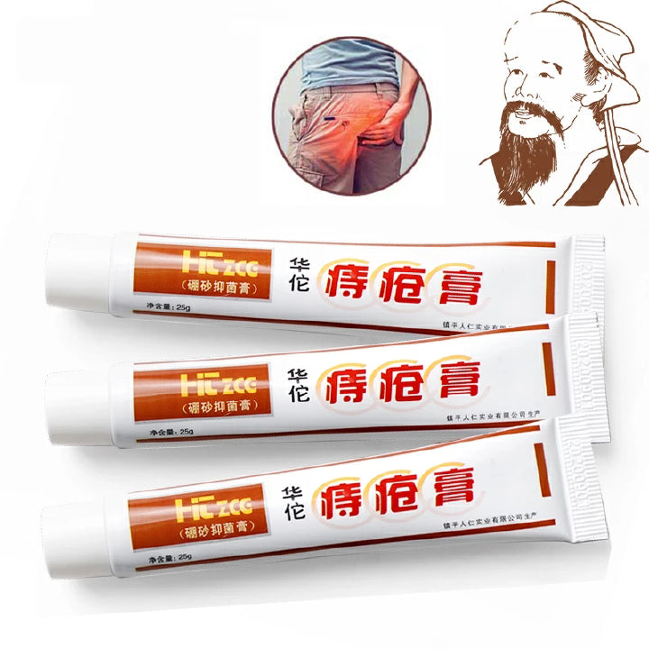 Huatuo Hemorrhoids Dictamni Chinese Ointment Natural Plant Extract Sterilize Cream For Internal Hemorrhoids Piles Fissure Effective Relief Body Care