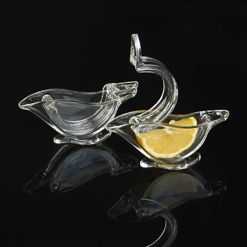 1PC Kitchen Home Slip Tool Press Squeeze Fruit Mini Manual Juicer Bird Shape Transparent Portable Orange Lemon Manual Juicer