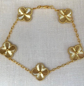 18k Gold Plated Lucky Four Leaf Jewellery Set Four Leaf Clover Chain, Clover Necklace