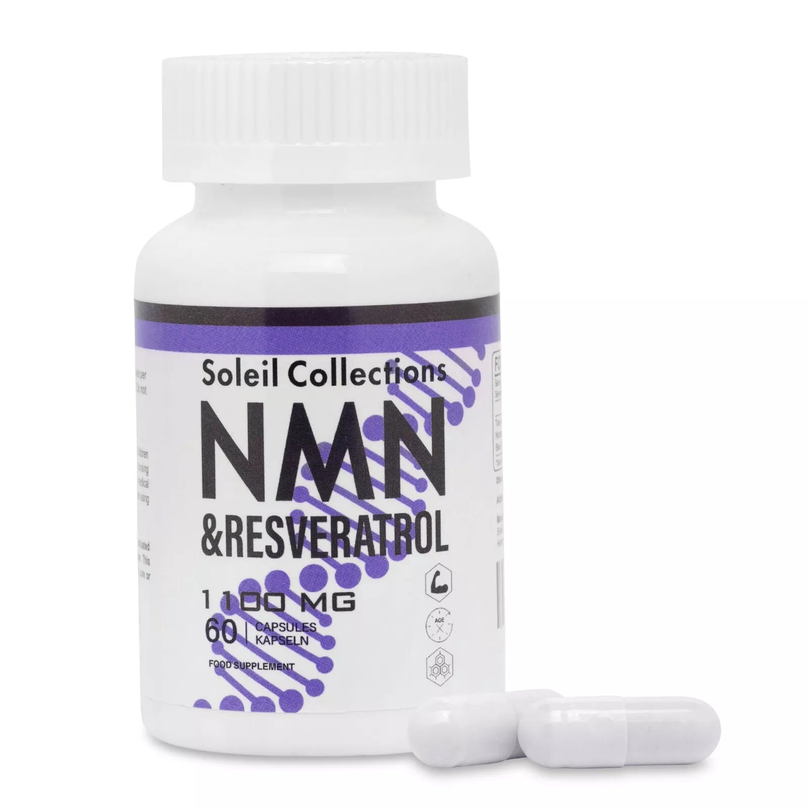 NMN + Resveratrol Capsules – Antioxidant & Energy Support Supplement with Black Pepper (60 Count)