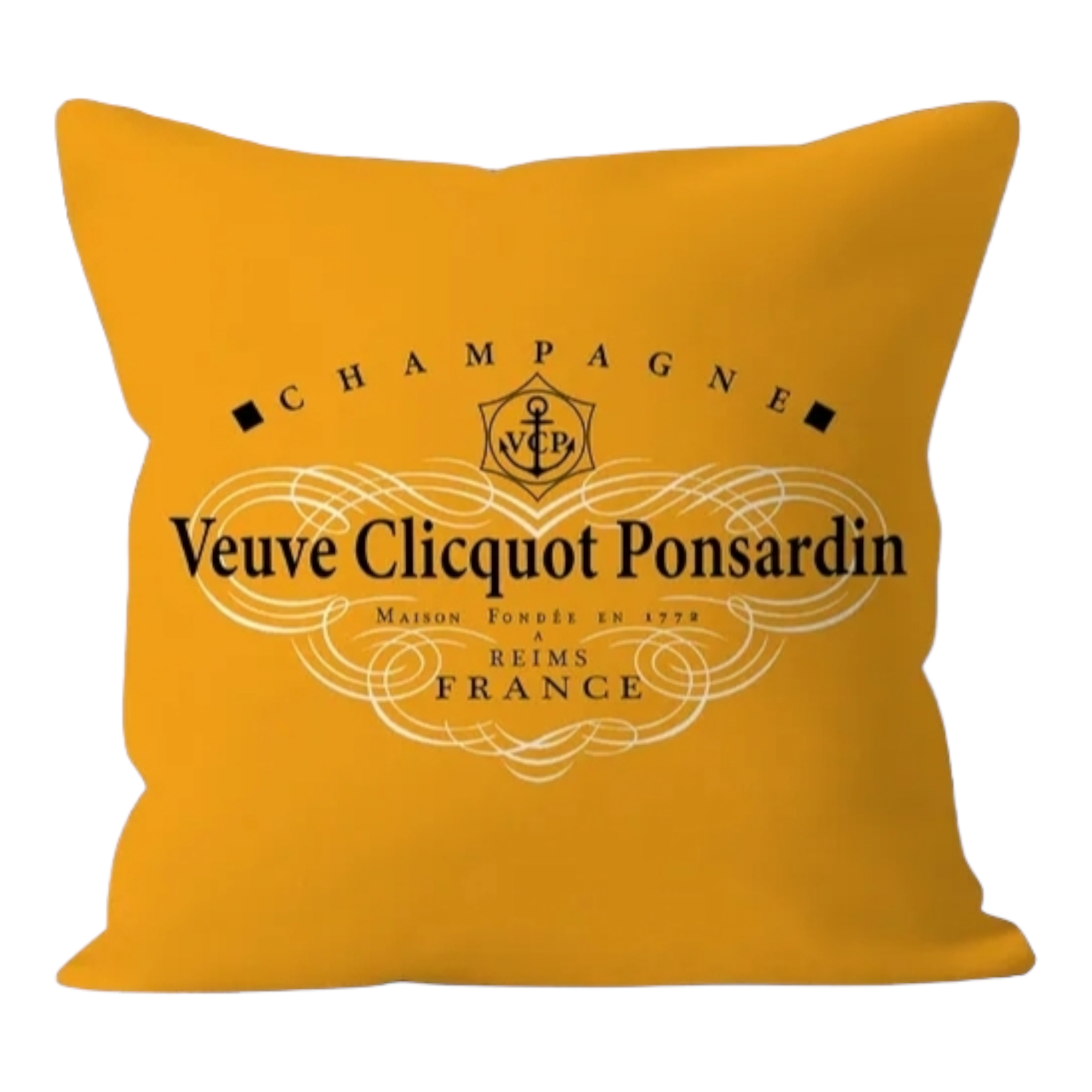 Veuve Clicquot Moet Champagne Plush Velvet Soft Feel Cushion Cover