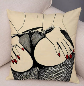 Luxury Plush Cartoon Sexy Lady Cushion Cover