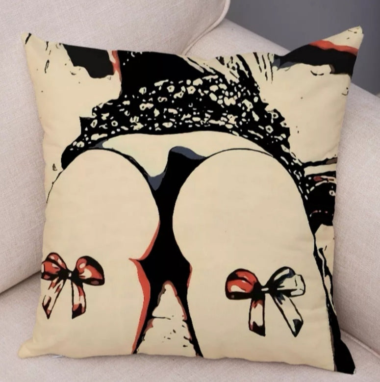 Luxury Plush Cartoon Sexy Lady Cushion Cover