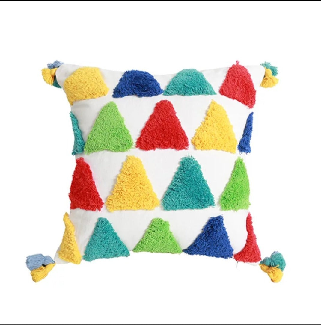 Tufted Rainbow Nordic Style Moroccan Kids Room Cushion Cover