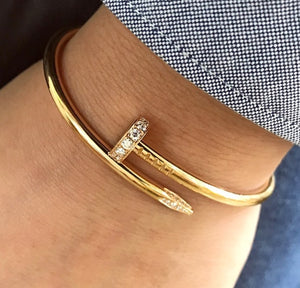 STAINLESS STEEL 18K GOLD PLATED NAIL BRACELET