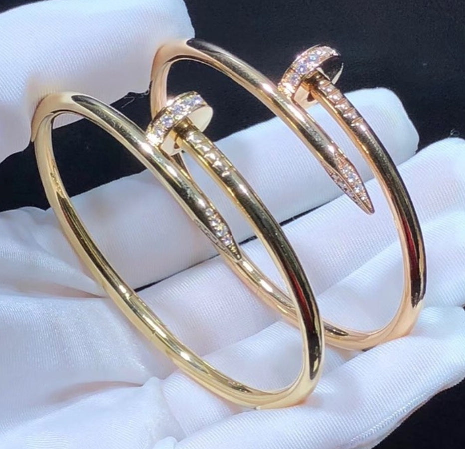 STAINLESS STEEL 18K GOLD PLATED NAIL BRACELET