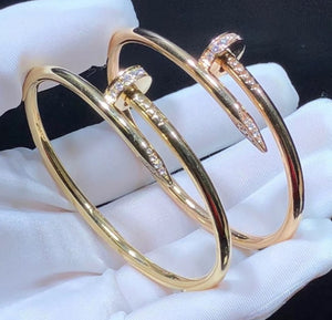 STAINLESS STEEL 18K GOLD PLATED NAIL BRACELET
