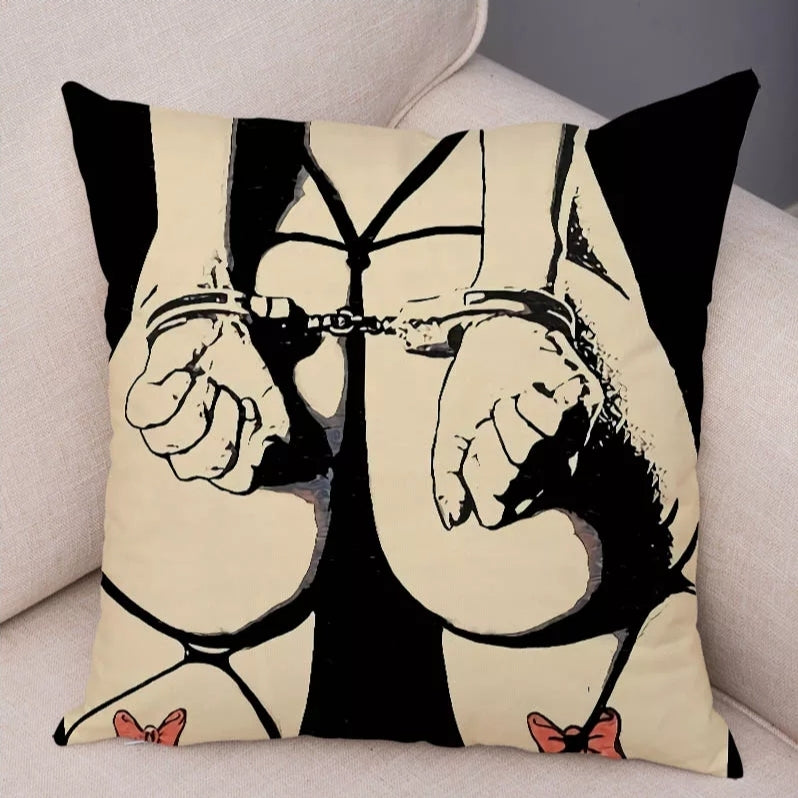 Luxury Plush Cartoon Sexy Lady Cushion Cover